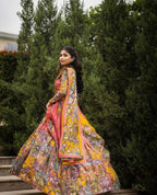 Introducing the Kalamkari Printed Pink Lehengha Choli (Blouse unstiched)